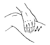 Производить сжатие следует короткими сдавливающими движениями пальцев или кистью руки